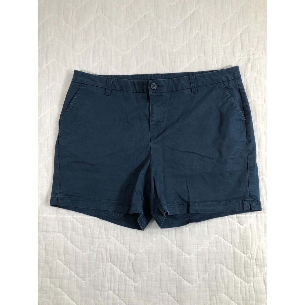 Magellan Shorts Women's Size 16 Blue Chino High Rise 4" Inseam Outdoors